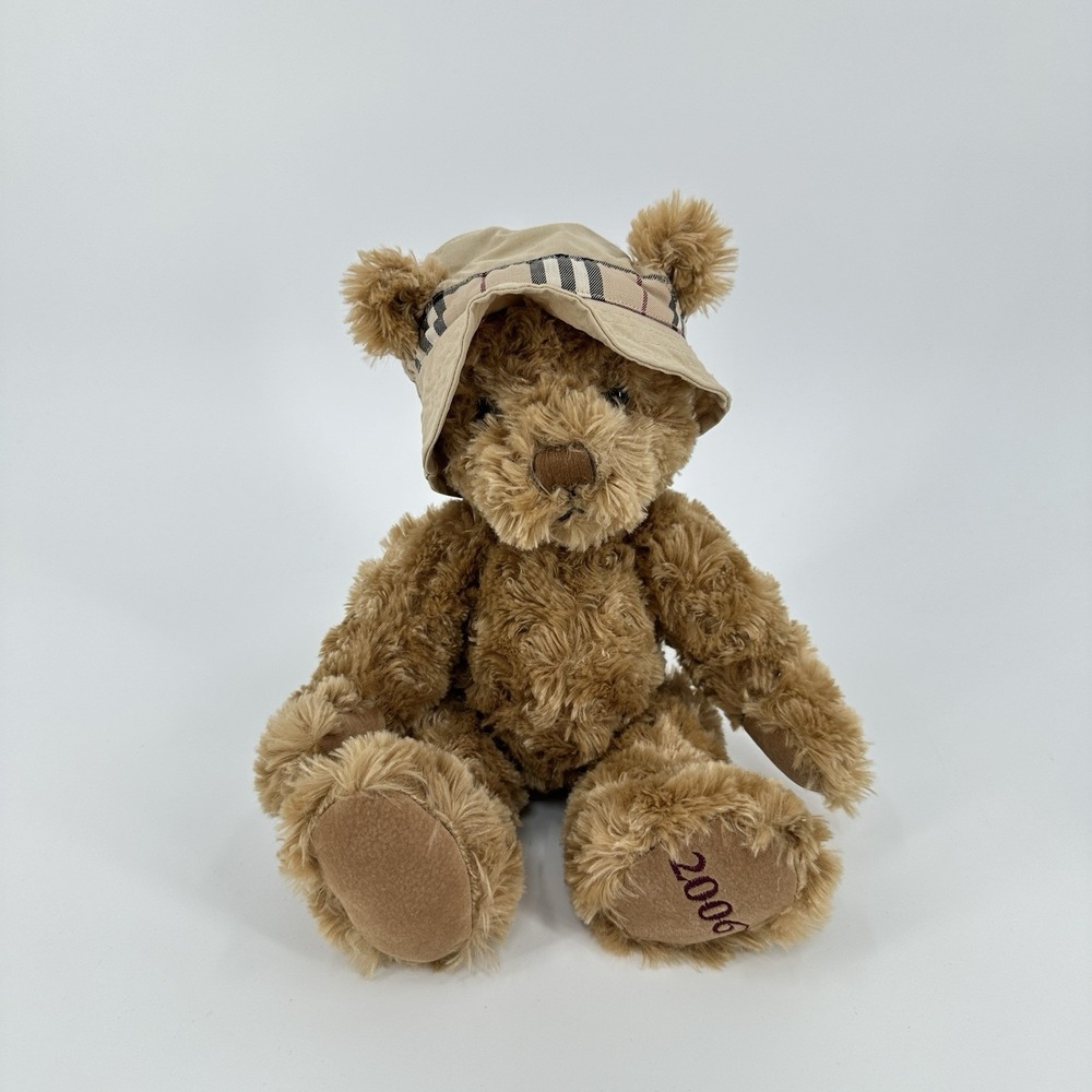 Burberry Fragrance Stuffed Teddy Bear Plush 2006 Nova Check Rain Hat 12" Luxury